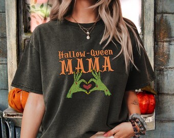 Hallow-Queen Mama T-Shirt: Funny Zombie Heart Halloween Tee