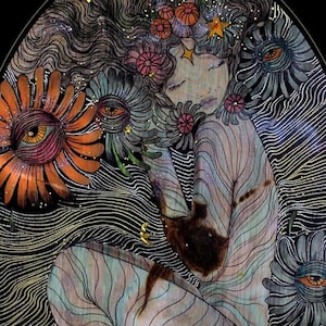 Goddess, forest, Etherial Fairy art print A4