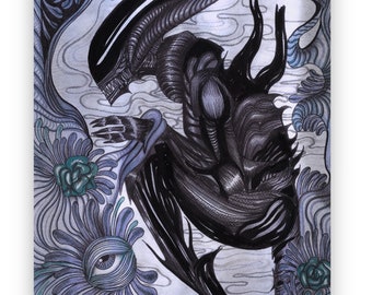 Xenomorph  PRINT A4 Dark version