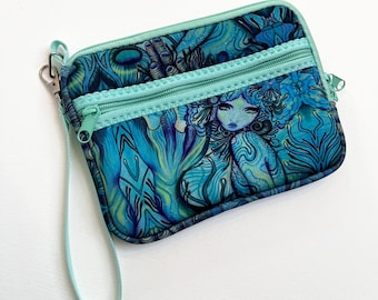 Mermaid Fantasy Art Neoprene Clutch, Mini Purse by Olivia Rose