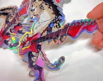 Cheetah Espírito do Rock | Adesivo Holográfico