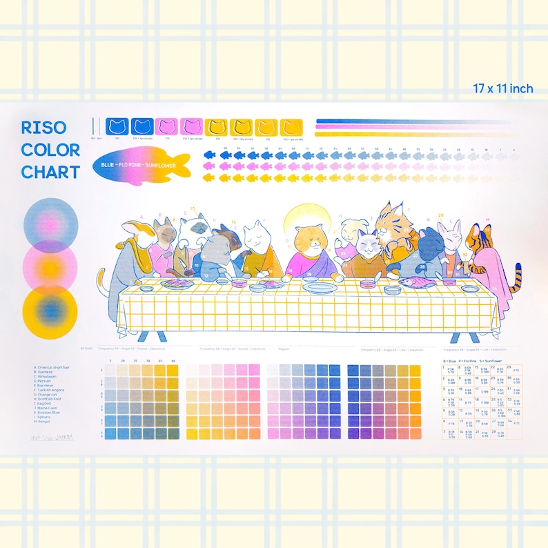 Riso Color Chart Poster | the Last Supper - Flo Pink, Blue, Sunflower ...