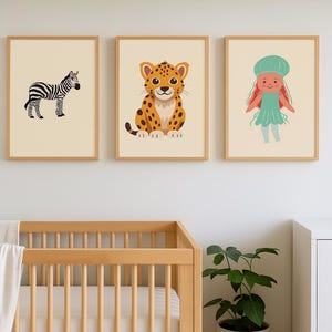 Nursery Wall Art Printable | Cute Animal Prints | Baby Room Decor | Gender Neutral Nursery Art | Digital Download for Kids Room