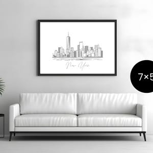 NYC Skyline Art Print: silhouet New York City (digitale download)