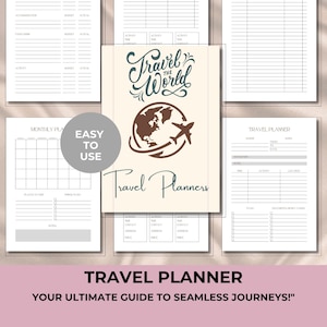 Travel Planner | Vacation Planner | Printable Travel Checklist | Digital Travel Organizer | Trip Planner | Printable Travel Journal