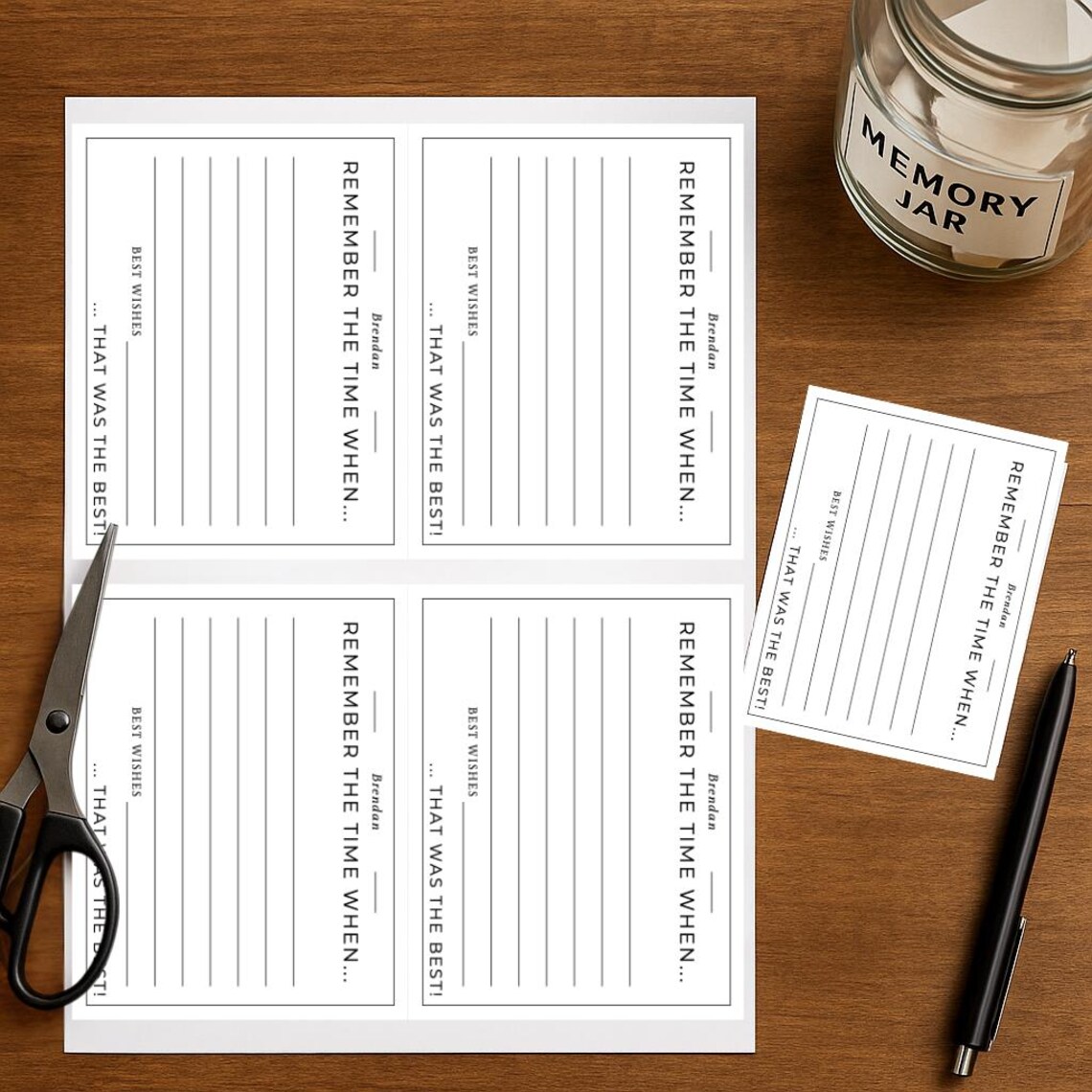 Printable Memory Card For Computer Remember When Memory Cards – Printable PDF (US Letter & A4 ...