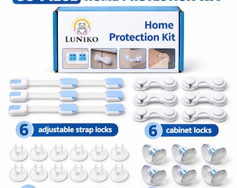 30-Piece Baby Proofing Kit for Cabinets, Outlets & Furniture | Home Safety System | LuNiko
