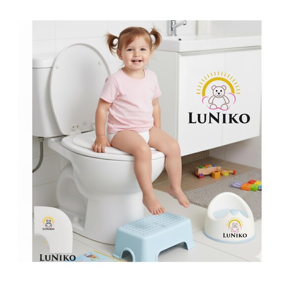 Corner Guard + Folding Potty Training Toilet Seat Gray by LuNiko | Baby Safety Bundle Set