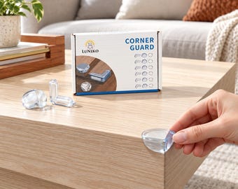 LuNiko Corner Protection System | 18-Piece Baby Safety Corner Guards for Furniture, Tables & Countertops