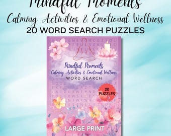 Large Print Word Search Puzzles: Relaxing Themes, Mindful Puzzles (PDF Download)