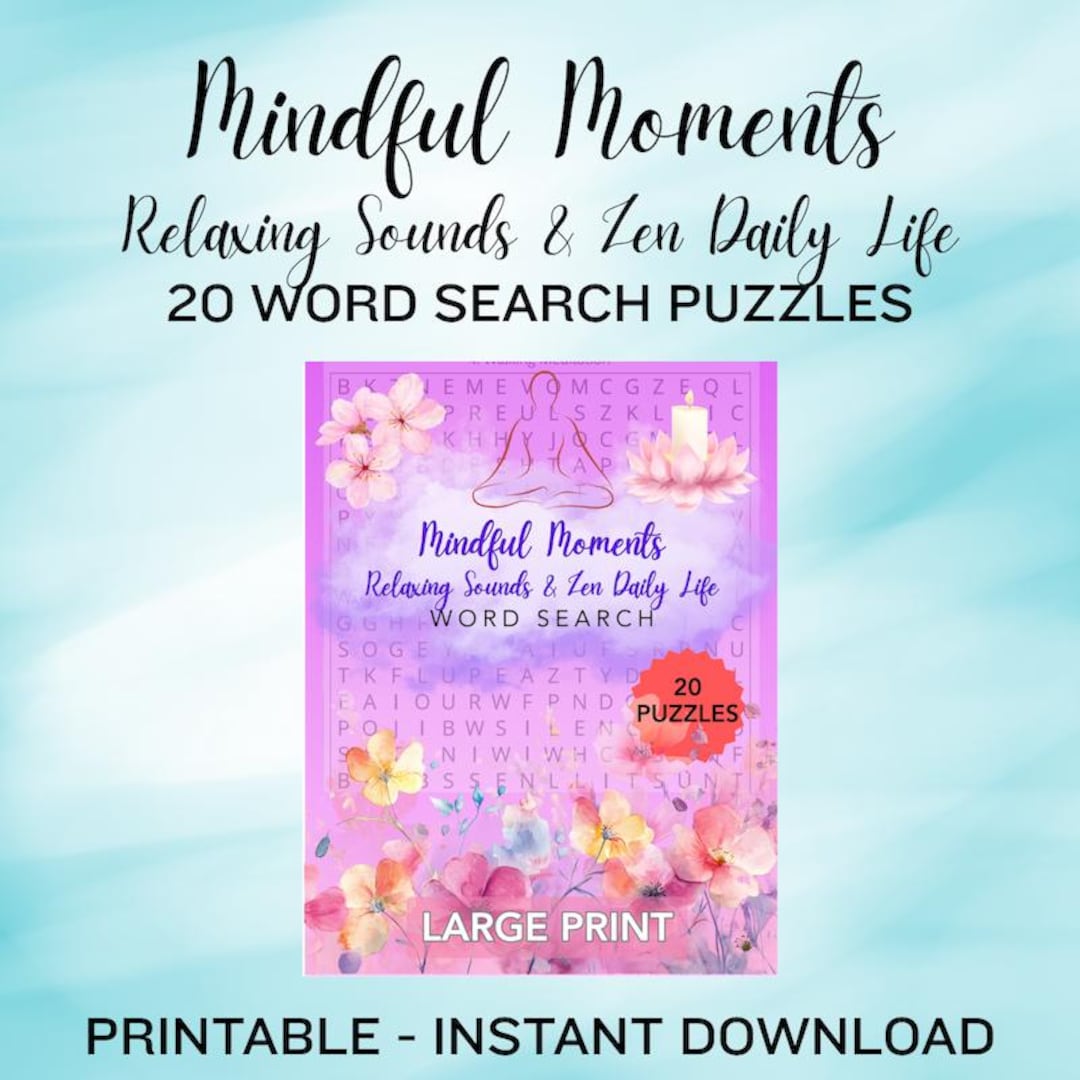 Large Print Word Search Puzzles for Adults & Seniors: Relaxing Themes ...