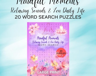 Large Print Word Search Puzzles for Adults & Seniors: Relaxing Themes (PDF Downloadable Pack)