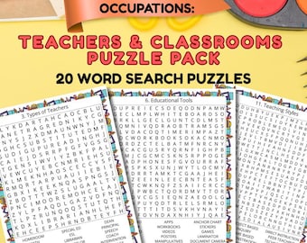 Sopas de letras imprimibles: Tema para profesores y aulas (Descargar PDF)