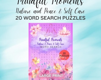 Large Print Word Search Puzzles for Adults & Seniors: Relaxing Themes (PDF Downloadable Pack)