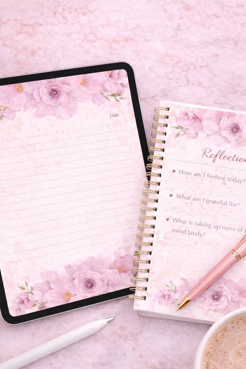 Feminine Digital Notebook | Soft Pink Journal PDF | iPad Goodnotes ...