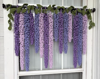 Crochet Wisteria Curtain: Flowers, Window or Wall Art