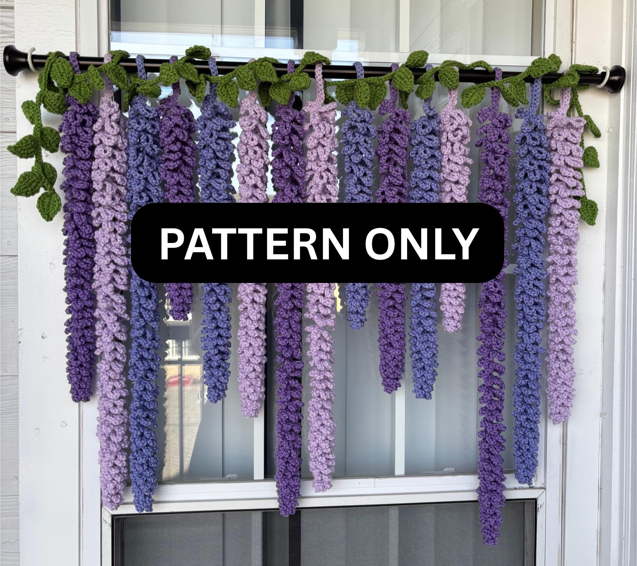29 Wisteria Crochet Patterns for Floral Decor, Garlands, and Gifts 3 Crochet Wisteria Curtain Pattern: Flowers