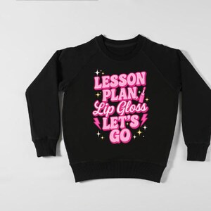 Lesson Plan Lip Gloss Lehrer Shirt - Pinkes Retro Lehrer T-Shirt für trendige Erzieher
