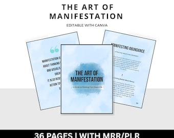 Manifestation Guide eBook | Law of Attraction, Canva Template (PLR)
