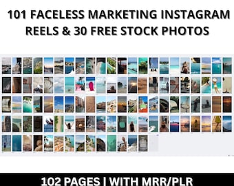 Faceless Marketing Instagram Reels Templates: PLR/MRR Canva Designs + Stock Photos