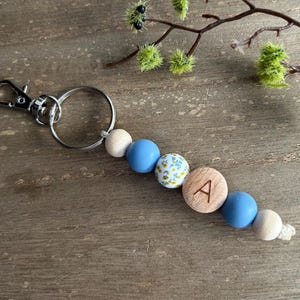 Llavero I Cuentas de Madera y Silicona I Personalizado I Letra