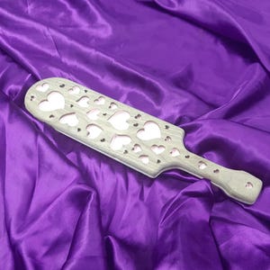 The Heart Throbber - Two Tone Wood & Heart Detail Wood BSDM Impact/Spanking Paddle