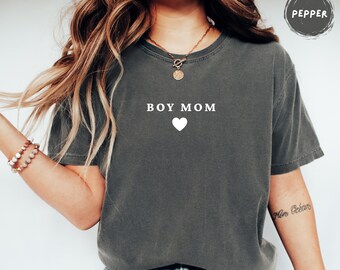 Boy Mom Heart T-Shirt | Mom Shirt, Minimal Mom Tee