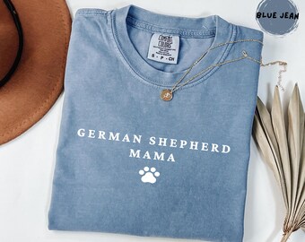 German Shepherd Mama T-shirt | Paw Print Dog Lover Tee