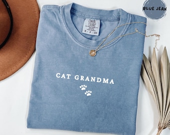 Cat Grandma T-Shirt | Minimal Paw Print Tee