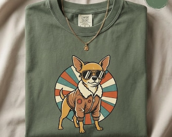 Retro Chihuahua T-Shirt | Vintage Sunburst Dog Tee