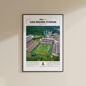 Impresión del estadio Kidd Brewer / Póster de los App State Mountaineers / Impresión vintage de la NFL / Collage de fútbol americano / Arte mural imprimible / Impresión de viaje
