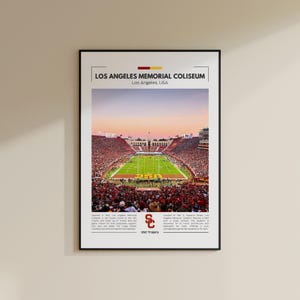Stampa del Los Angeles Memorial Coliseum / Poster degli USC Trojans / Stampa vintage NFL / Collage di football americano / Arte murale stampabile / Stampa da viaggio
