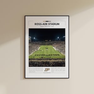 Stampa dello stadio Ross-Ade / Poster dei Purdue Boilermakers / Stampa vintage NFL / Collage di football americano / Arte murale stampabile / Stampa di viaggio