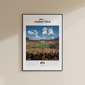 Stampa Faurot Field / Poster Missouri Tigers / Stampa NFL vintage / Collage di football americano / Arte murale stampabile / Stampa da viaggio