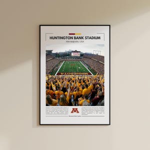 Stampa dello stadio Huntington Bank / Poster dei Minnesota Golden Gophers / Stampa vintage NFL / Collage di football americano / Arte murale stampabile / Stampa da viaggio