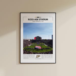 Stampa dello stadio Ross-Ade / Poster dei Purdue Boilermakers / Stampa vintage NFL / Collage di football americano / Arte murale stampabile / Stampa di viaggio
