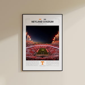 Stampa dello stadio Neyland / Poster dei Tennessee Volunteers / Stampa vintage NFL / Collage di football americano / Arte murale stampabile / Stampa da viaggio