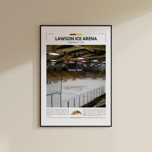 Stampa dell'arena di pattinaggio su ghiaccio Lawson / Poster dei Western Michigan Broncos / Stampa vintage NFL / Collage di football americano / Arte murale stampabile / Stampa da viaggio