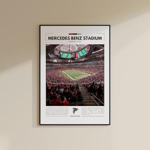 Mercedes Benz Stadion Poster | Atlanta Falken Poster | Vintage NFL Druck | Collage Fußball | Druckbare Wandkunst | Reise-Druck