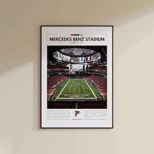 Mercedes Benz Stadion Poster | Atlanta Falken Poster | Vintage NFL Druck | Collage Fußball | Druckbare Wandkunst | Reise-Druck
