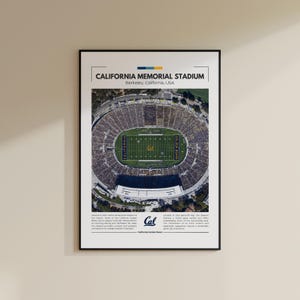 Stampa dello stadio commemorativo della California / Poster dei California Golden Bears / Stampa vintage NFL / Collage di football americano / Arte murale stampabile / Stampa da viaggio