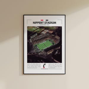Nippert Stadium Print | Cincinnati Bearcats Poster | Vintage NFL Print | Collage Football | Printable Wall Art | Travel Print