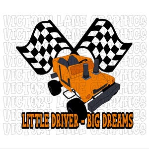 Little Driver Big Dreams - oranje - digitale downloads - sloopderby, png-bestand - Derby Power Wheel