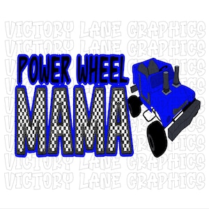 Power Wheel Mama - Blauw - Digitale downloads - Sloop Derby, PNG - Derby Power Wheel