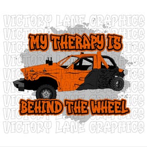 Mijn therapie zit achter het stuur - oranje - digitale downloads - Demolition Derby, png PNGEgg