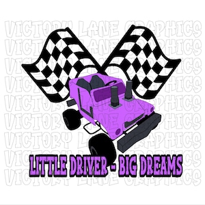 Little Driver Big Dreams - paars - digitale downloads - sloopderby PNG - Derby Power Wheel