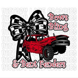 Bogen bling en gebogen spatborden - rood - digitale downloads - sloopderby, png