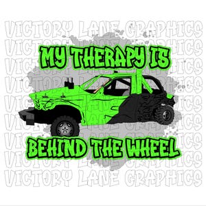 My Therapy Is Behind The Wheel - limoengroen - digitale downloads - sloopderby, png PNGEgg