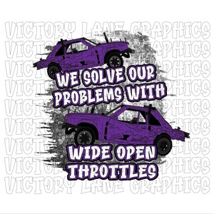 We lossen onze problemen op met wijd open gashendels - paars - digitale downloads - sloopderby, png PNGEgg