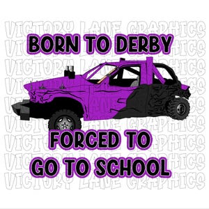 Born To Derby gedwongen om naar school te gaan - paars - digitale downloads - sloopderby, png PNGEgg
